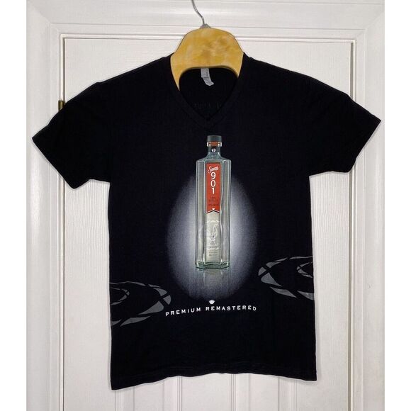 Sauza Tequila Justin Timberlake V Neck Graphic T‎ Shirt Black Small - Picture 1 of 6